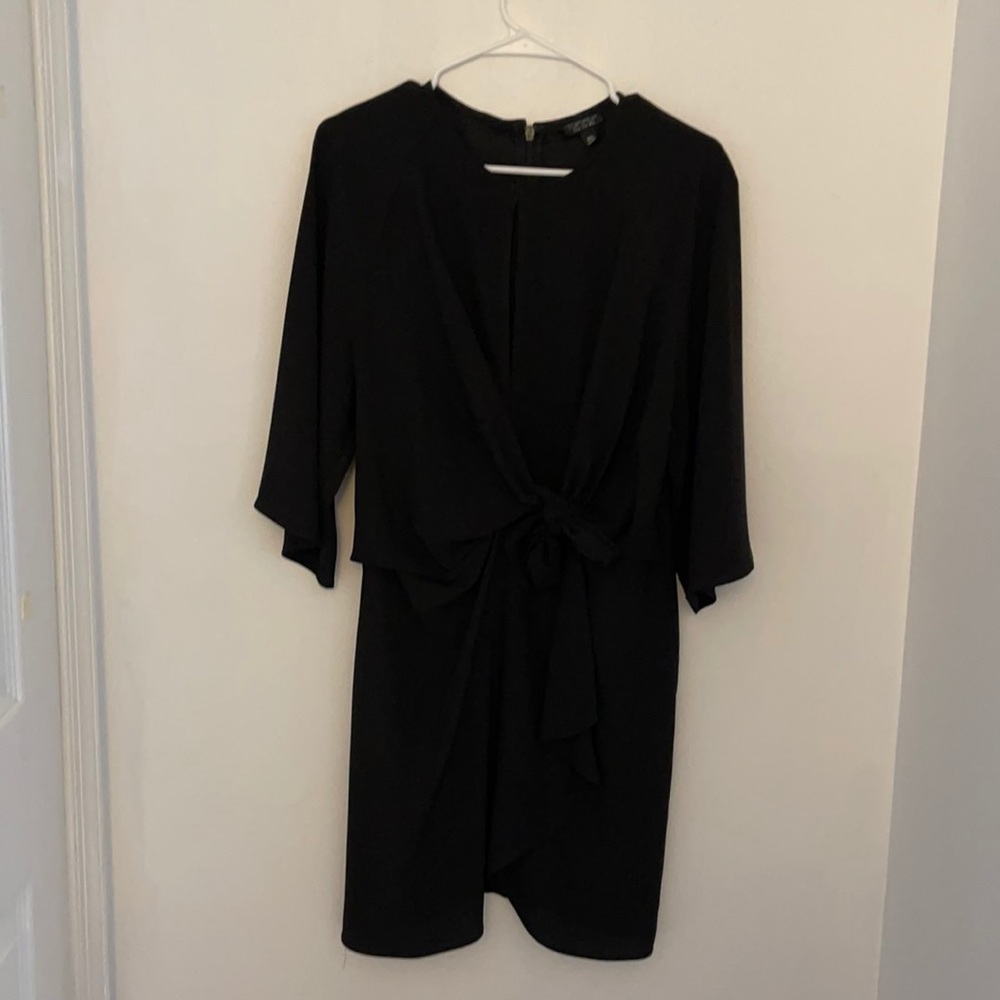Top shop, tie front, black dress
